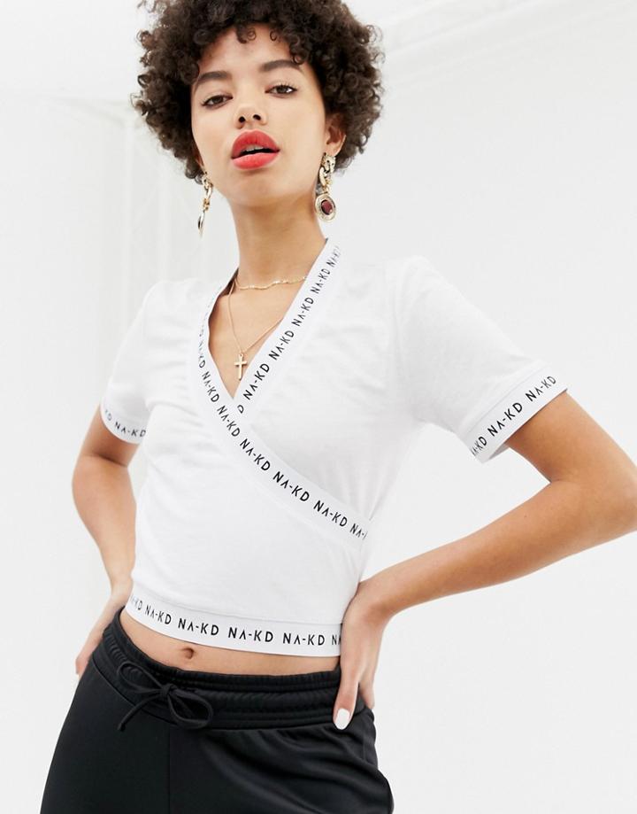 Na-kd Logo Top With Wrap Front In White - White