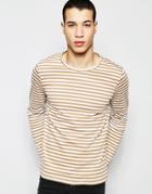 Selected Homme Stripe Long Sleeve Top - Marshmallow