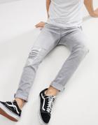 Diesel Tepphar Skinny Jeans In Light Gray Wash - Gray