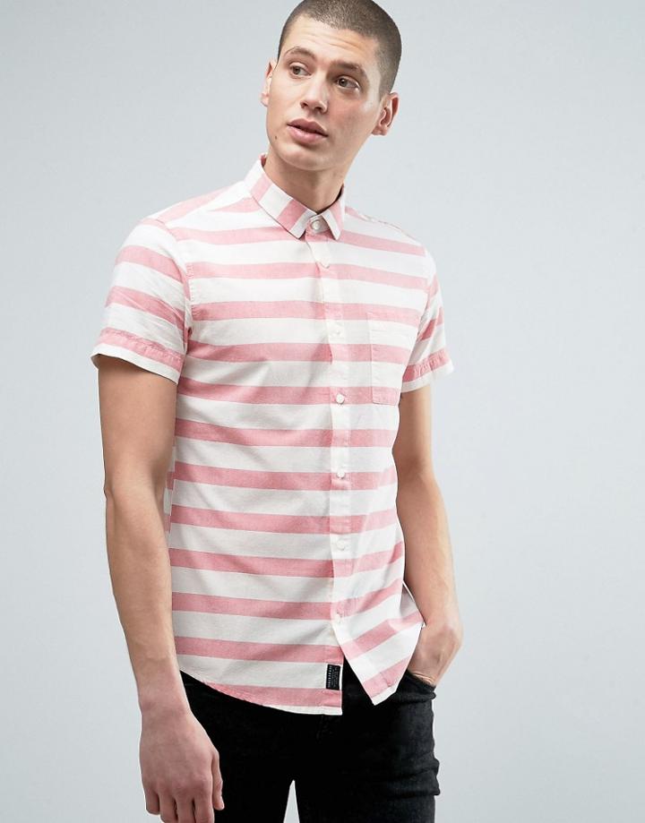 Threadbare Thin Stripe Shirt - Pink