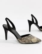 New Look Snake Slingback Heel - Black