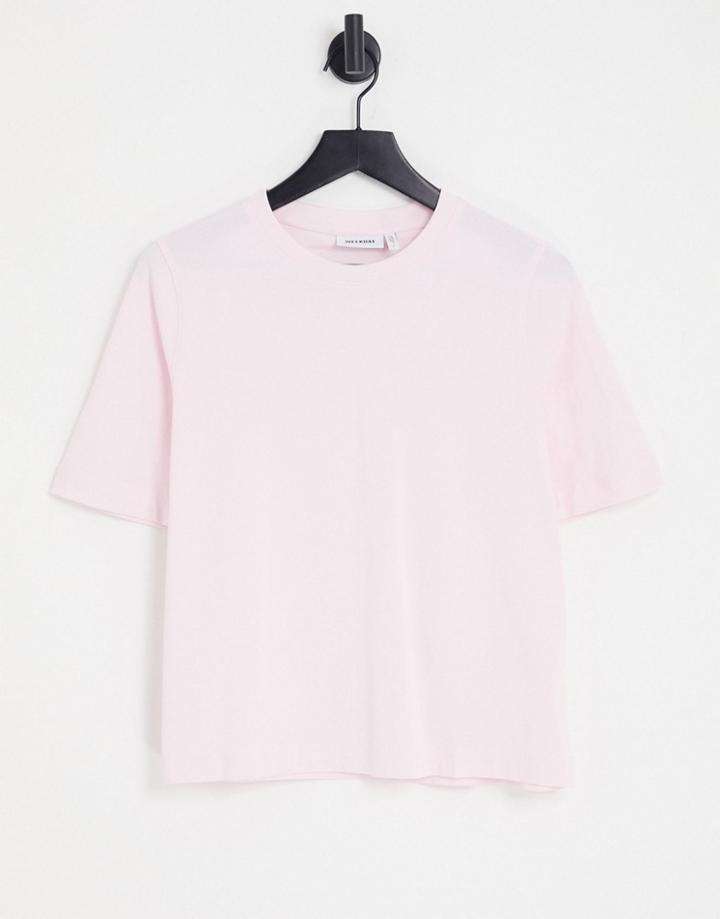 Weekday Perfect Cotton Relaxed T-shirt In Pink - Lilac-purple
