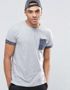 New Look T-shirt In Gray With Dash Print - Gray