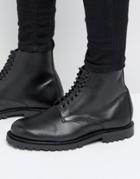 Hudson London Exclusive To Asos Leather Laceup Boots - Black