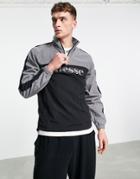 Ellesse Reflective Quarter Zip Windbreaker In Silver-black