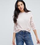 Asos Tall Sweater In Fluffy Yarn With Crew Neck - Pink