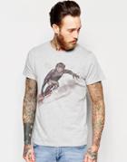 Wrangler Surfing Chimp T-shirt - Mid Gray Melange