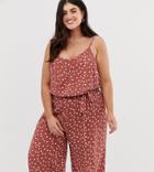 Brave Soul Plus Antonia Jumpsuit In Spot - Pink