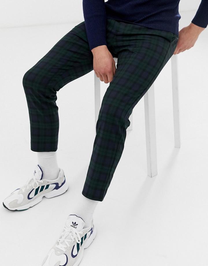 Mennace Pants In Blackwatch Check - Black