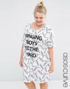 Asos Curve Milkshake Sleep Tee - White
