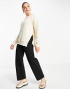 River Island Zip Side Sweatshirt In Cream-white