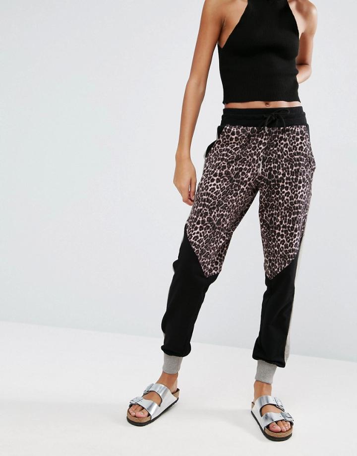 Y.a.s Leopard Sweat Pants - Multi