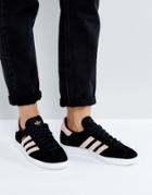 Adidas Originals Black Gazelle Sneakers With Velvet Stripes - Black