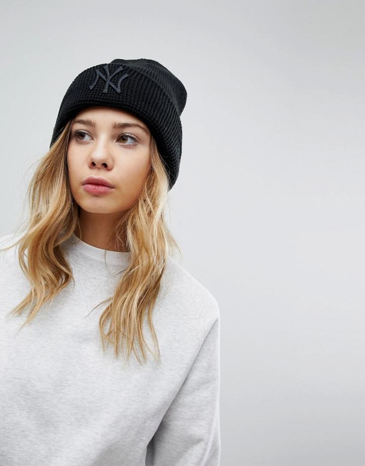 New Era Beanie In Waffle Knit - Black