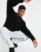 Topman Oversize Knit Sweater In Black