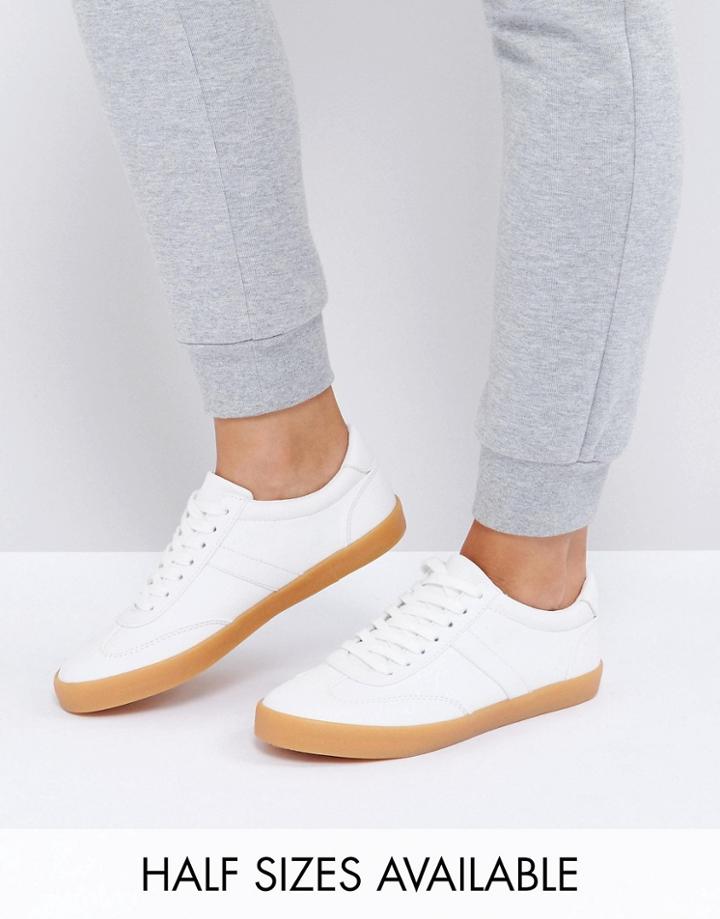 Asos Delphine Stripe Lace Up Sneakers - White