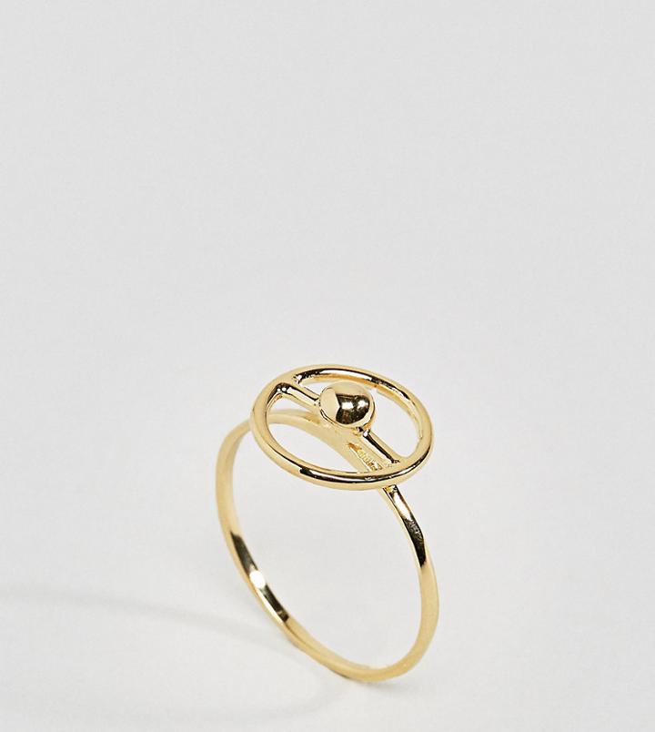 Asos Gold Plated Sterling Silver Sphere Surround Ring - Gold