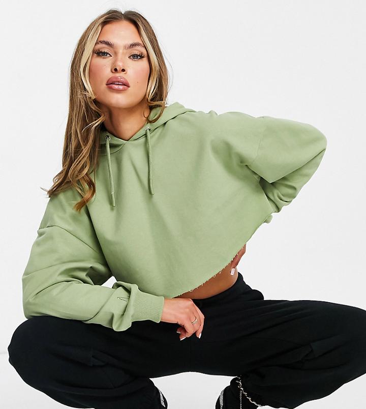 Asyou Cropped Hoodie In Green