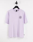 Only & Sons Oversized T-shirt With Mystic Chest Pocket Print In Lilac-purple