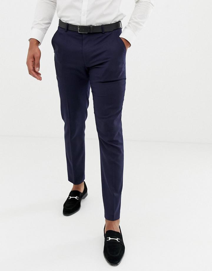 Asos Skinny Tuxedo Suit Pants In Navy