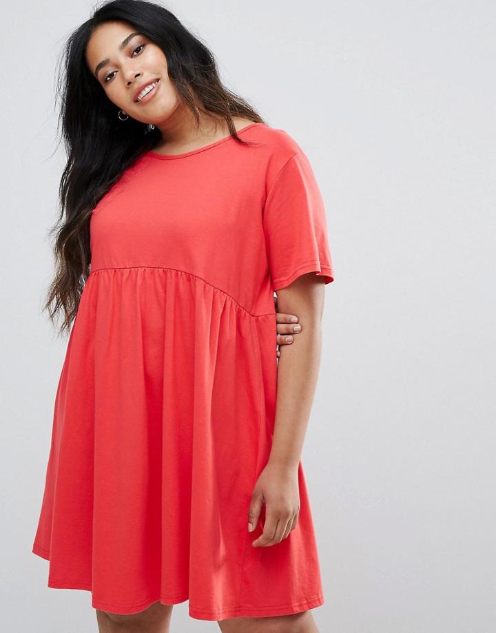 Asos Curve Ultimate Smock Dress - Red