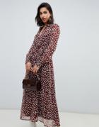 Vero Moda Smudge Print Dobby Maxi Dress - Multi