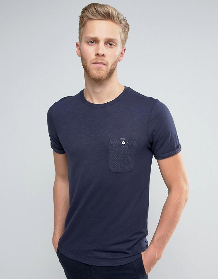 Ted Baker T-shirt With Contrast Pocket - Blue