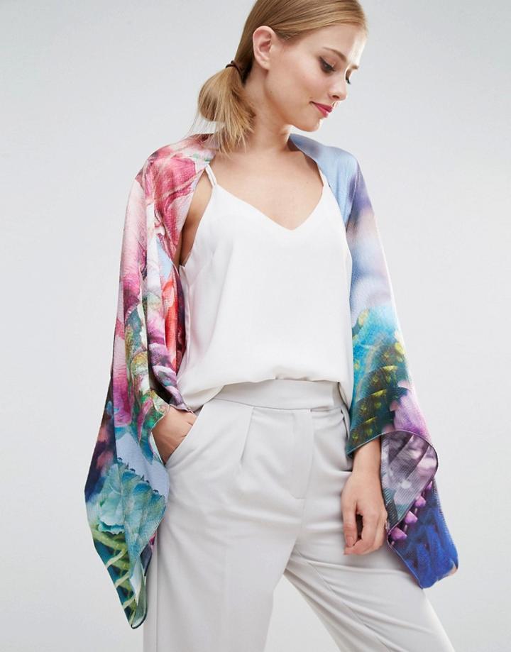 Ted Baker Hira Floral Cape - Pale Blue