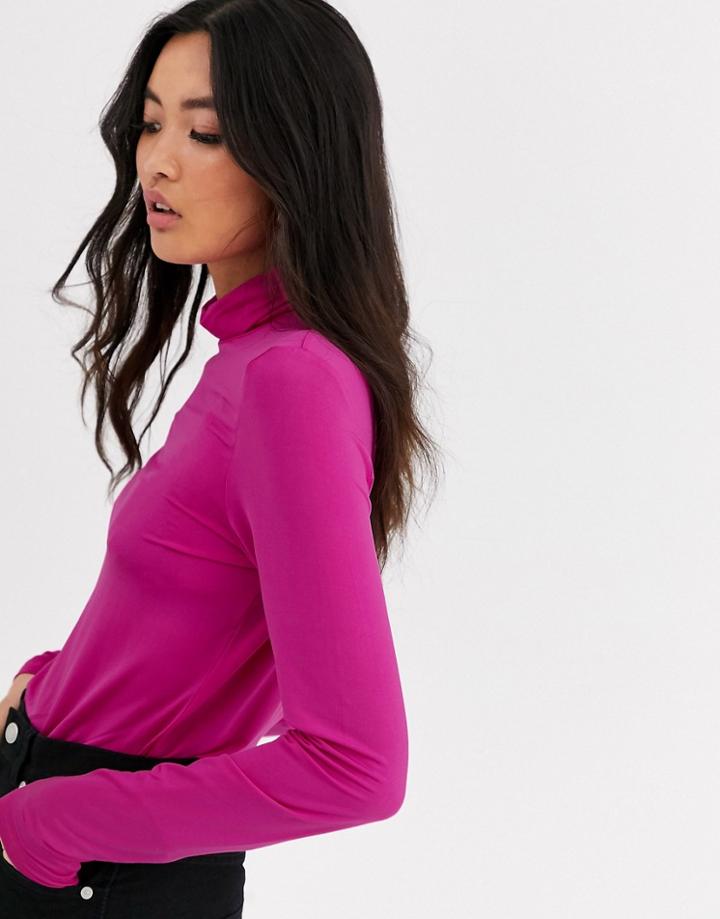 & Other Stories High Neck Top In Pink