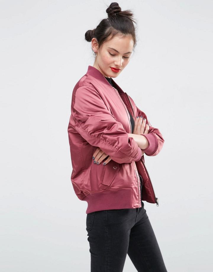 Asos Ultimate Bomber Jacket - Red