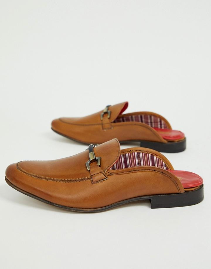 Base London Backless Loafers In Tan