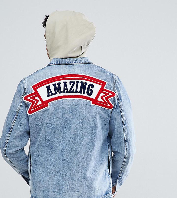 Just Junkies Denim Jacket With Amazing Back Patch - Blue