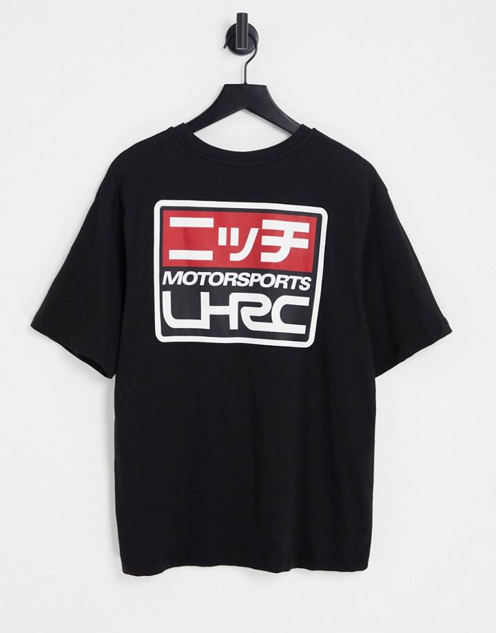 Nicce Motorsports Backprint Oversized T-shirt In Black