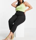River Island Plus Split Hem Cigarette Pants In Black