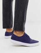 Fred Perry Merton Twill Sneakers In Navy - Navy