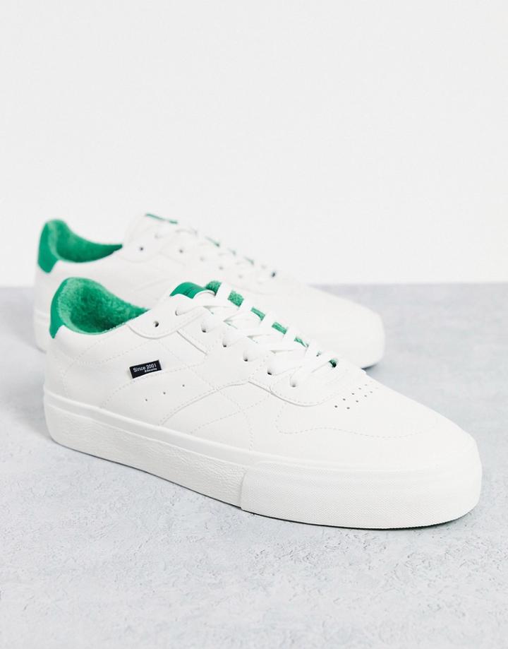 Bershka Sneakers With Contrast Back Panel In White