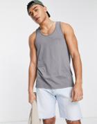 Topman Racer Tank In Gray