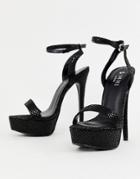 Simmi London Scandal Platform Heeled Sandals - Black