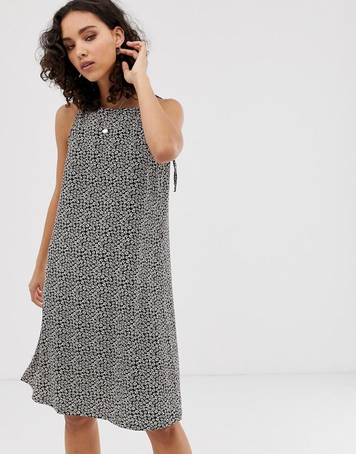 Only Tie Shoulder Floral Midi Dress - Multi