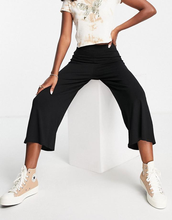 Asos Design Slim Culotte Pants In Black