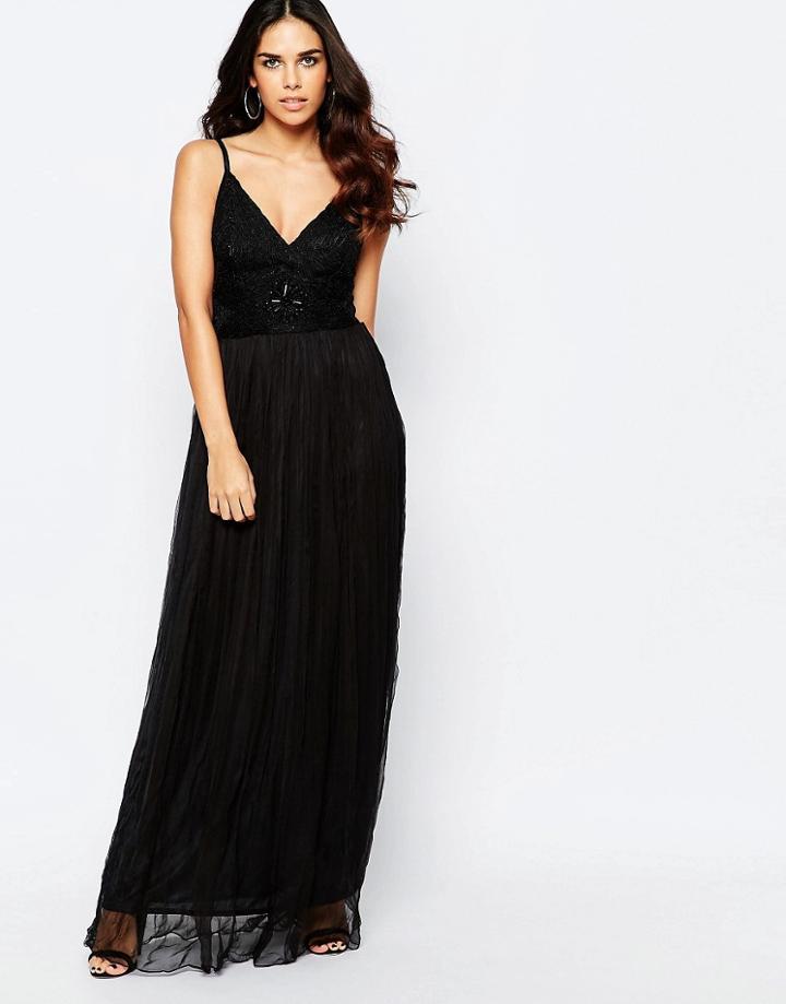 A Star Is Born Metallic Maxi Dress - Black