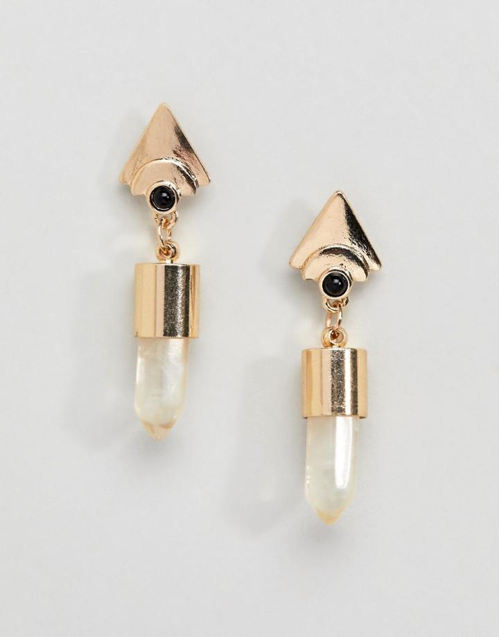 Asos Arrow And Crystal Shard Drop Earrings - Black
