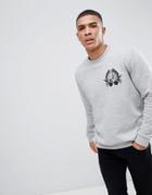 Versace Jeans Sweatshirt In Gray With Embroidered Tiger Jungle Logo - Gray