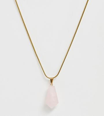 Ch By Calum Rose Quartz Crystal Of Unconditional Love Necklace - Pink