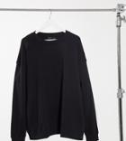 Asos Design Curve Organic Cotton Oversized Sweatshirt In Black