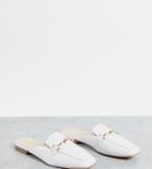 Raid Wide Fit Logan Backless Loafers In White
