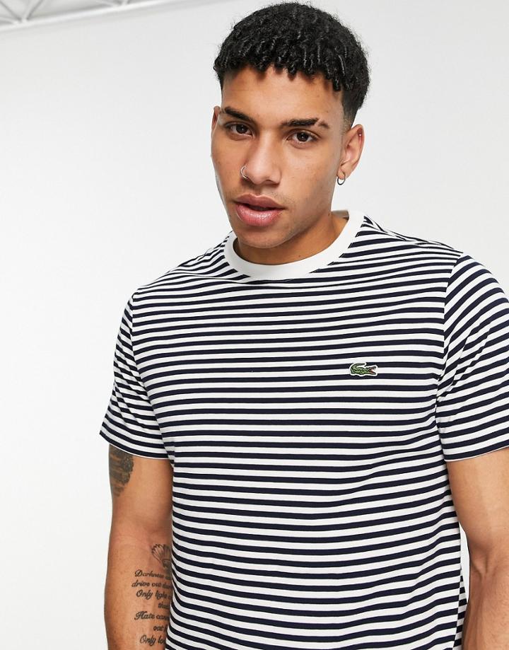 Lacoste Striped T-shirt In Navy