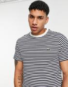 Lacoste Striped T-shirt In Navy