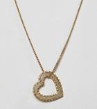 Regal Rose Gold Plated Cut Out Heart Charm Pendant Necklace - Gold