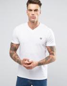 Fred Perry V Neck T-shirt In White - White